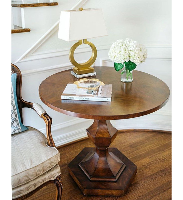 ModernHistory Solid Wood Pedestal End Table Wayfair